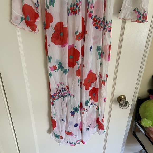 Vintage 70s Sheer Floral Maxi Nightgown - Picture 3 of 8